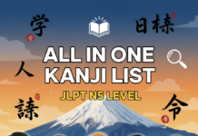 Kanji List JLPT N5 Level